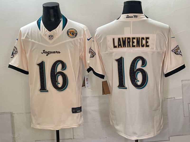 Men 2026 NFL Jacksonville Jaguars #16 Lawrance cream Nike jersey 091501->jacksonville jaguars->NFL Jersey